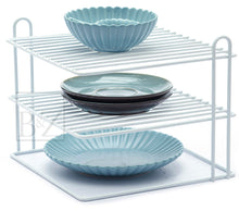 Load image into Gallery viewer, B&Z 3 Tier Cabnet Dish Rack - Corner Dish Organizer - Cabnet Storage Shelf rack - Work Top Kitchen Plate Organizer | Heavy Duty, Multipurpose, Spacious & Rust Free - (25 x 25 x 20.5cm)