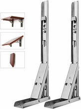 Load image into Gallery viewer, B&Z Heavy Duty Folding Shelf Brackets Stainless Steel Collapsible (Pair)