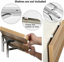 Load image into Gallery viewer, B&Z Heavy Duty Folding Shelf Brackets Stainless Steel Collapsible (Pair)