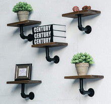 Load image into Gallery viewer, B&Z 2X Industrial Pipe Shelf Brackets Vintage Steam Punk Shelf Bracket for Book Shelf Floating Shelves Plumbing Pipe Shelf for Oak Mental Scaffold Board - 3 Sizes & 2 Packs
