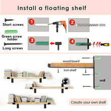 Load image into Gallery viewer, B&Z - 2x Heavy Duty Metal Shelf Brackets - Rustic T Brackets for Wood Wall Shelf