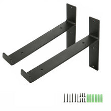 Load image into Gallery viewer, B&Z - 2x Heavy Duty Metal Shelf Brackets - Rustic T Brackets for Wood Wall Shelf