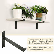 Load image into Gallery viewer, B&Z - 2x Heavy Duty Metal Shelf Brackets - Rustic T Brackets for Wood Wall Shelf