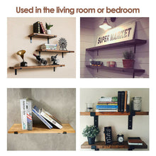 Load image into Gallery viewer, B&Z - 2x Heavy Duty Metal Shelf Brackets - Rustic T Brackets for Wood Wall Shelf