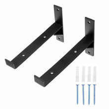 Load image into Gallery viewer, B&Z - 2x Heavy Duty Metal Shelf Brackets - Rustic T Brackets for Wood Wall Shelf