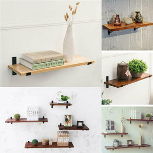 B&Z Industrial Rustic Angle Shelf Braces Brackets for Vintage Wooden Reclaimed Railway Sleeper Oak Shelves DIY Sturdy | Decorative | Easy to fit | 2 Shapes & 3 Sizes