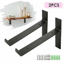 Load image into Gallery viewer, B&Z - 2x Heavy Duty Metal Shelf Brackets - Rustic T Brackets for Wood Wall Shelf