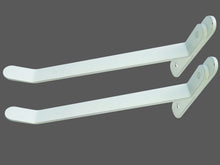 Load image into Gallery viewer, B&Z | 2Pcs Universal Radiator Shelf Brackets Energy Saving - White |  Radiator Cover Supports Drill Free Solution for Your Central Heating Radiator Shelf Bracket