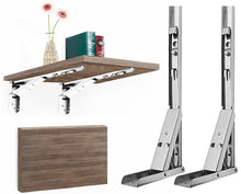Load image into Gallery viewer, B&Z Heavy Duty Folding Shelf Brackets Stainless Steel Collapsible (Pair)