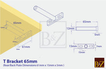 Load image into Gallery viewer, B&Z - 2Pcs Heavy Duty Concealed Floating Hidden Invisible T-Type Shelf Wall Mounted Oak Mantel Timber Scaffold Board Flying Shelf Support Brackets - Available in 8 Sizes