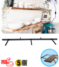 Load image into Gallery viewer, B&amp;Z Customizable Floating Plate Shelf Support Brackets Extremly Heavy Duty Invisible Oak Mantel Timber Scaffold Board Reclaimed Railway Sleeper Wood Shelf
