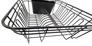 Dish Drainer, Rust Proof Dish Drying Rack, Plate Organizer + Matching Cutlery Box & Optional Dripping Tray