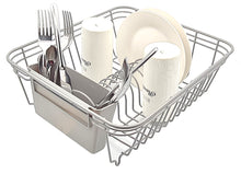 Load image into Gallery viewer, Dish Drainer, Rust Proof Dish Drying Rack, Plate Organizer + Matching Cutlery Box &amp; Optional Dripping Tray
