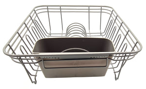 Dish Drainer, Rust Proof Dish Drying Rack, Plate Organizer + Matching Cutlery Box & Optional Dripping Tray