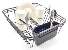 Load image into Gallery viewer, Dish Drainer, Rust Proof Dish Drying Rack, Plate Organizer + Matching Cutlery Box &amp; Optional Dripping Tray
