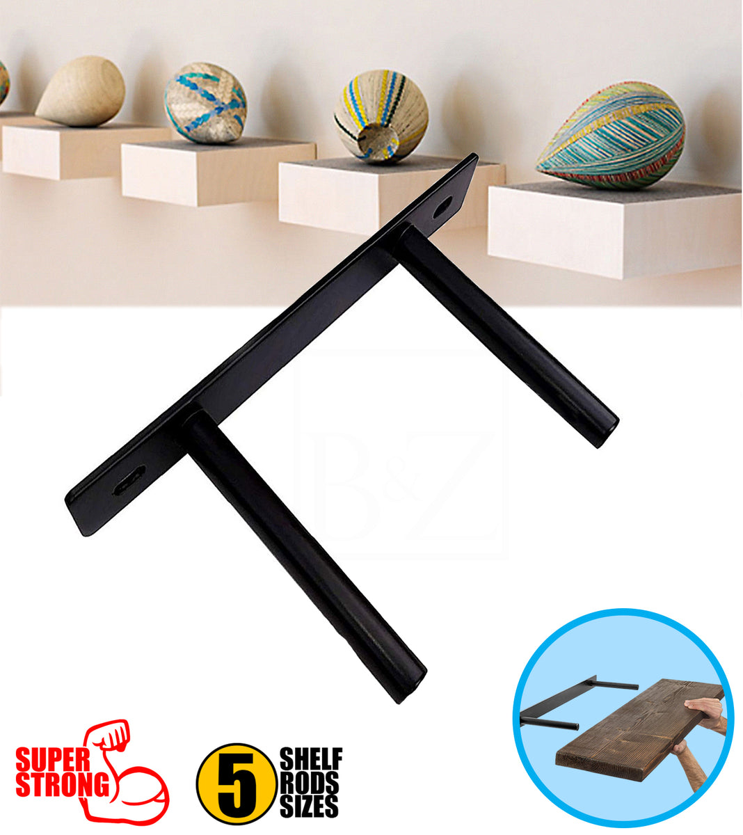 Heavy Duty Floating Shelf Brackets – Invisible Wall Supports – B&Z Traders