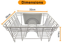 Load image into Gallery viewer, Dish Drainer, Rust Proof Dish Drying Rack, Plate Organizer + Matching Cutlery Box &amp; Optional Dripping Tray
