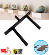 Load image into Gallery viewer, B&amp;Z Customizable Floating Plate Shelf Support Brackets Extremly Heavy Duty Invisible Oak Mantel Timber Scaffold Board Reclaimed Railway Sleeper Wood Shelf
