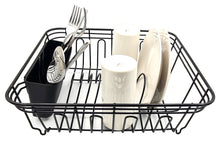 Load image into Gallery viewer, Dish Drainer, Rust Proof Dish Drying Rack, Plate Organizer + Matching Cutlery Box &amp; Optional Dripping Tray
