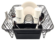 Load image into Gallery viewer, Dish Drainer, Rust Proof Dish Drying Rack, Plate Organizer + Matching Cutlery Box &amp; Optional Dripping Tray
