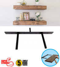 Load image into Gallery viewer, B&amp;Z Customizable Floating Plate Shelf Support Brackets Extremly Heavy Duty Invisible Oak Mantel Timber Scaffold Board Reclaimed Railway Sleeper Wood Shelf
