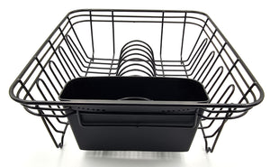 Dish Drainer, Rust Proof Dish Drying Rack, Plate Organizer + Matching Cutlery Box & Optional Dripping Tray