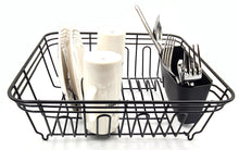 Load image into Gallery viewer, Dish Drainer, Rust Proof Dish Drying Rack, Plate Organizer + Matching Cutlery Box &amp; Optional Dripping Tray
