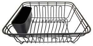 Dish Drainer, Rust Proof Dish Drying Rack, Plate Organizer + Matching Cutlery Box & Optional Dripping Tray