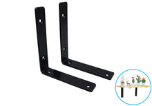Load image into Gallery viewer, B&amp;Z Heavy Duty Angle Shelf Bracket Industrial Iron Hand Made Wall Mount For Fixing Scaffold Board Rustic Oak Mental Wood Shelves L Shape Brackets | 2 Shapes - 3 Sizes - 3 Colors
