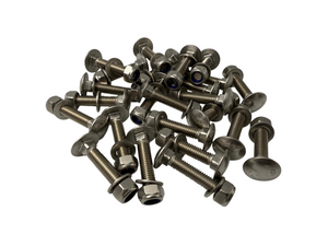 B&Z Hardwood Bench Slat Fixing Kit : 24 Stainless Steel with Nyloc Nuts Bolts Washer