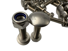 Load image into Gallery viewer, B&amp;Z Hardwood Bench Slat Fixing Kit : 24 Stainless Steel with Nyloc Nuts Bolts Washer
