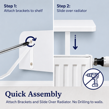 Load image into Gallery viewer, Radiator Shelf – No-Drill Radiator Top Shelf With Brackets
