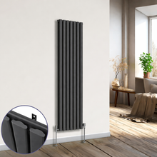 Load image into Gallery viewer, Universal Vertical Radiator Wall Mount Bracket | Designer Single Arm Support | Central Heating Radiator Fixing Kit | 5 Colors &amp; Sizes

