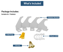 Load image into Gallery viewer, Universal Vertical Radiator Wall Mount Bracket | Designer Single Arm Support | Central Heating Radiator Fixing Kit | 5 Colors &amp; Sizes
