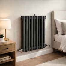 Load image into Gallery viewer, Traditional Column Radiator Brackets – Heavy Duty Wall Mount Brackets for Cast Iron &amp; Column Radiators – 4 Pack – Multiple Sizes Available – Anthracite
