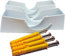 Load image into Gallery viewer, Traditional Column Radiator Brackets – Heavy Duty Wall Mount Brackets for Cast Iron &amp; Column Radiators – 4 Pack – Multiple Sizes Available – White
