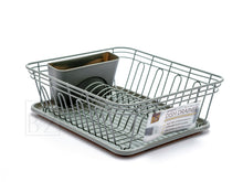 Load image into Gallery viewer, Dish Drainer, Rust Proof Dish Drying Rack, Plate Organizer + Matching Cutlery Box &amp; Optional Dripping Tray
