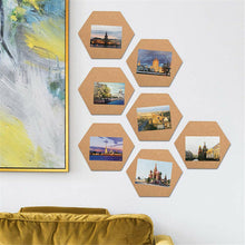 Load image into Gallery viewer, B&amp;Z Self Adhesive Sticky Cork board Hexagon Tiles Mini Wall Bulletin Boards Pin Message Notice Board Wooden Push Pin Board | 2 THICKNESS - 2 SIZES - 5 PACKS
