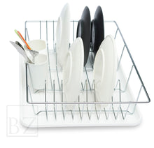Load image into Gallery viewer, B&amp;Z Extra Wide Kitchen Dish Drainer Rack, Over the Sink Draining Board, On Counter Plate Rack, Dish Drying Rack, Plate Organizer + Removable Cutlery Box &amp; Drip Tray | 3 Colors
