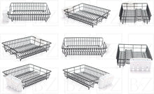 Load image into Gallery viewer, Extra Large Dish Drainer Rack | Single Tier, Rust Proof, Heavy Duty, Plastic Coated, Spacious, White Utensil Cutlery Holder for Kitchen | Mat Black (48 x 37.5 x 11.5cm)
