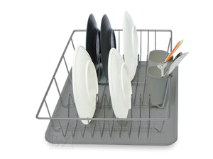 B&Z Extra Wide Kitchen Dish Drainer Rack, Over the Sink Draining Board, On Counter Plate Rack, Dish Drying Rack, Plate Organizer + Removable Cutlery Box & Drip Tray | 3 Colors