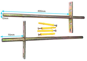 B&Z - Cross Shelf Brackets | Heavy Duty Floating Shelf Brackets Invisible Concealed Flying Blind Wall Mounted Wooden Oak Mantle Shelf Timber Scaffold Board - Available in 9 Sizes