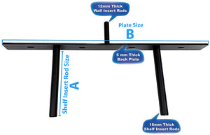 B&Z Customizable Floating Plate Shelf Support Brackets Extremly Heavy Duty Invisible Oak Mantel Timber Scaffold Board Reclaimed Railway Sleeper Wood Shelf