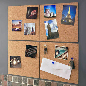 B&Z Cork board Square Self Adhesive Sticky Cork, Tiles Mini Wall Bulletin Boards Message Notice Board Wooden Push Pin Board | 2 THICKNESS - 2 SIZES - 5 PACKS