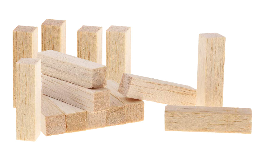 Oungy 20 PCS Unfinished Balsa Wood Balsa Wood Blocks for Carving Whittling  Wood Blocks Carving Blocks 4 Different Sizes 105 x 26 x 26mm, 105 x 51 x