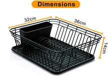 Load image into Gallery viewer, Dish Drainer, Rust Proof Dish Drying Rack, Plate Organizer + Matching Cutlery Box &amp; Optional Dripping Tray
