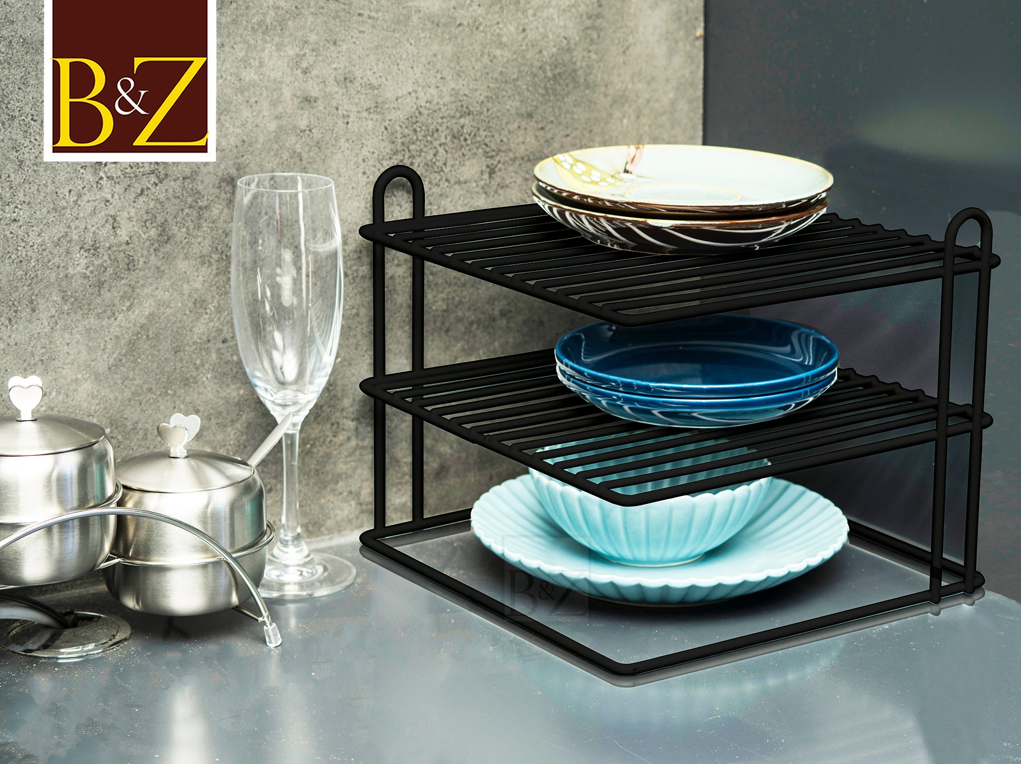 B&Z Rust Proof Plastic Coated Small Dish Drying Rack - Chrome & Black – B&Z  Traders