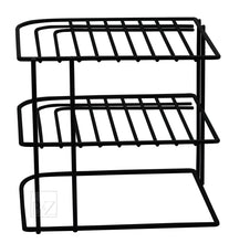 Load image into Gallery viewer, B&amp;Z Cabnet Storage Shelf rack - 3 Tier Cabnet Dish Rack - Corner Dish Organizer - Work Top Kitchen Plate Organizer | Heavy Duty, Multipurpose, Spacious &amp; Rust Free - (22.5 x 22.5 x 20cm)
