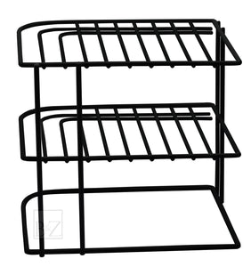 B&Z Cabnet Storage Shelf rack - 3 Tier Cabnet Dish Rack - Corner Dish Organizer - Work Top Kitchen Plate Organizer | Heavy Duty, Multipurpose, Spacious & Rust Free - (22.5 x 22.5 x 20cm)