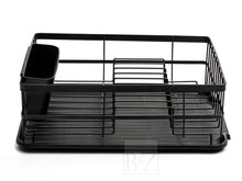 Load image into Gallery viewer, B&amp;Z Rust proof Plastic Coated Large Dish Drying Rack, Over the Sink Dish Rack with Removable Utensil Holder Cutlery Tray for Kitchen - Mat Black
